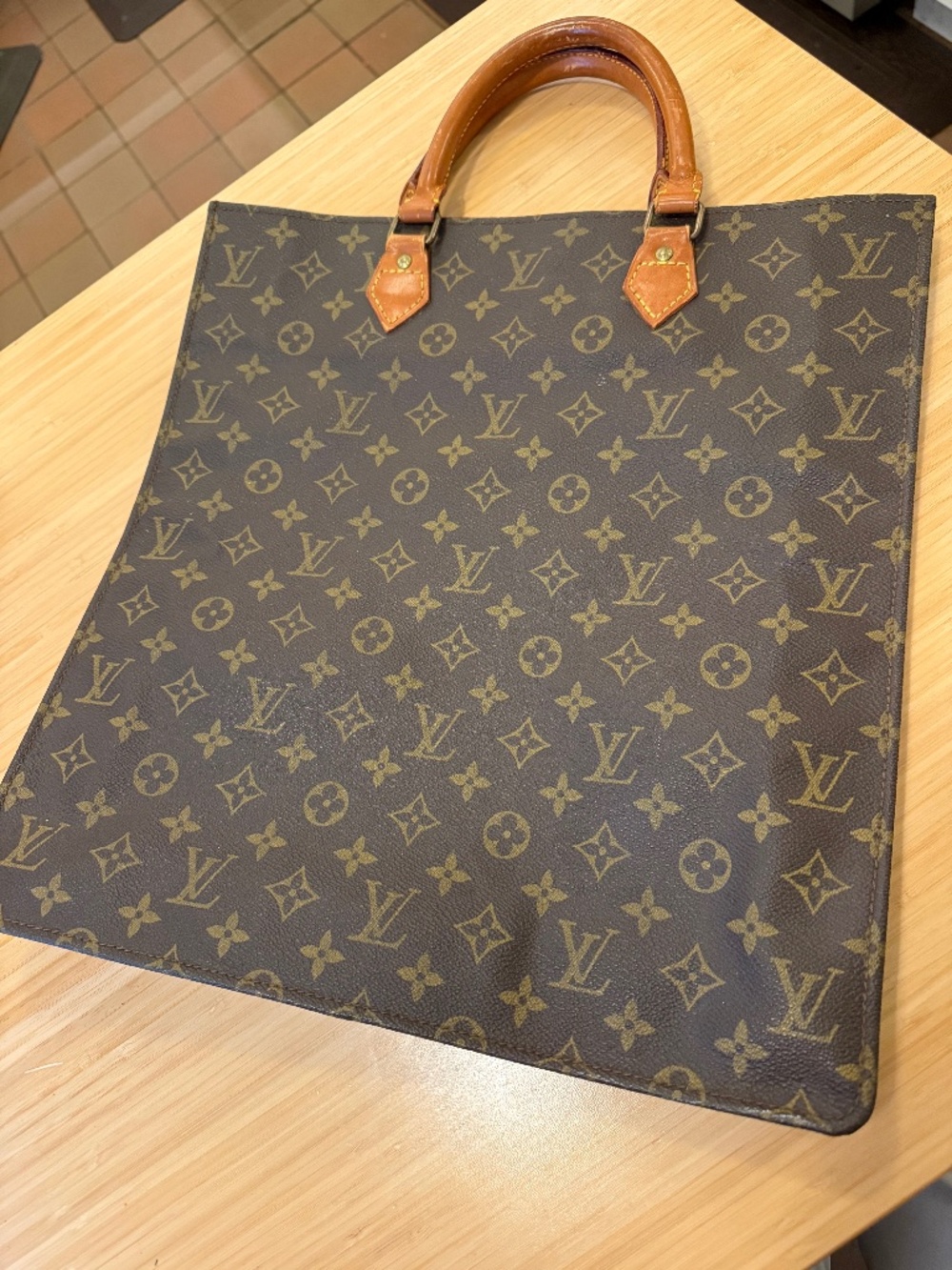 Vintage Louis Vuitton Sac Plat Monogram Tote Bag 1983 Made in France